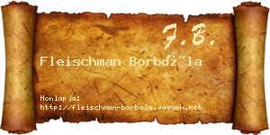 Fleischman Borbála névjegykártya